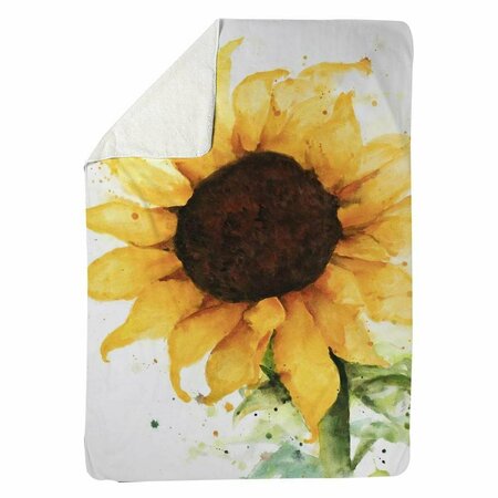 BEGIN HOME DECOR 60 x 80 in. Sunflower-Sherpa Fleece Blanket 5545-6080-FL240